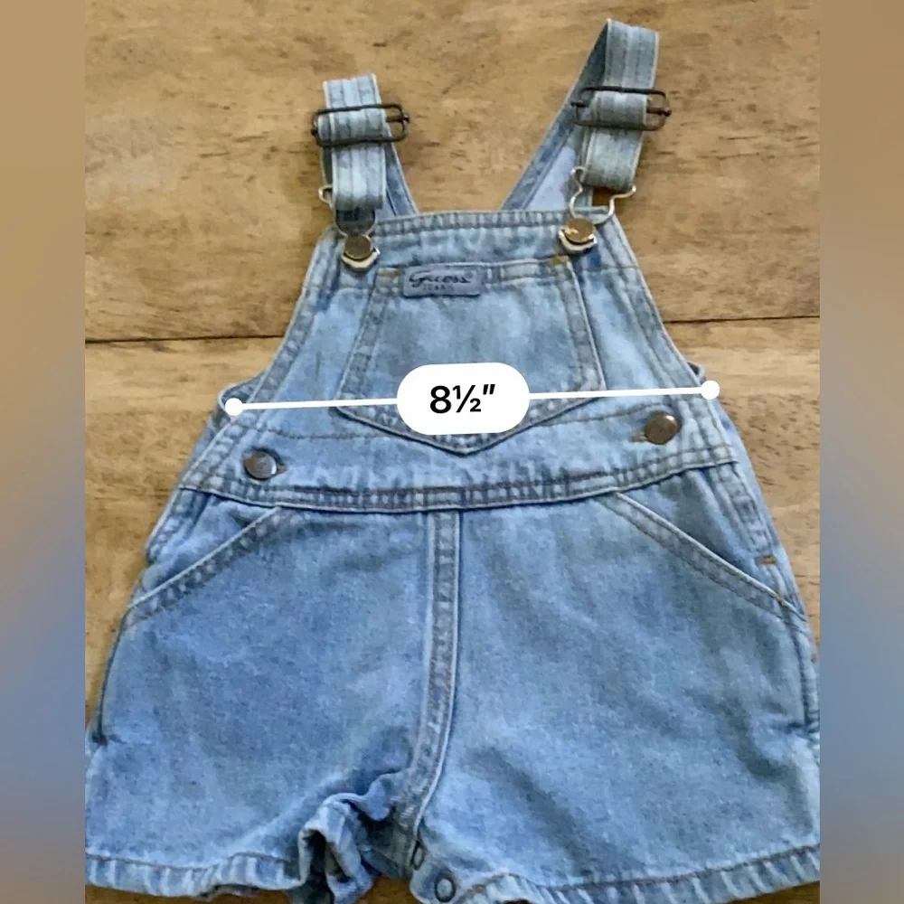 Vintage Baby Guess‎ Size 9 Months Cotton Denim Shortalls